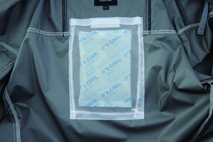 XEBEC Air Conditioning Heat Shielding Short Sleeve Blouson for Spring and Silver 22 5L Clothing® Summer, Gray, XE98031,