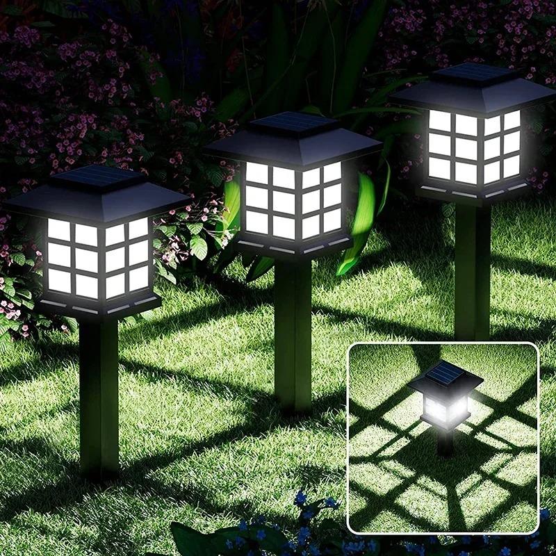 2er-Pack Solar-Rasenleuchten für den Außenbereich Retro Kleine Hauslampe Hof Gartendekoration Kleine Nacht-LED Eingesetzte Kleine Palastleuchten