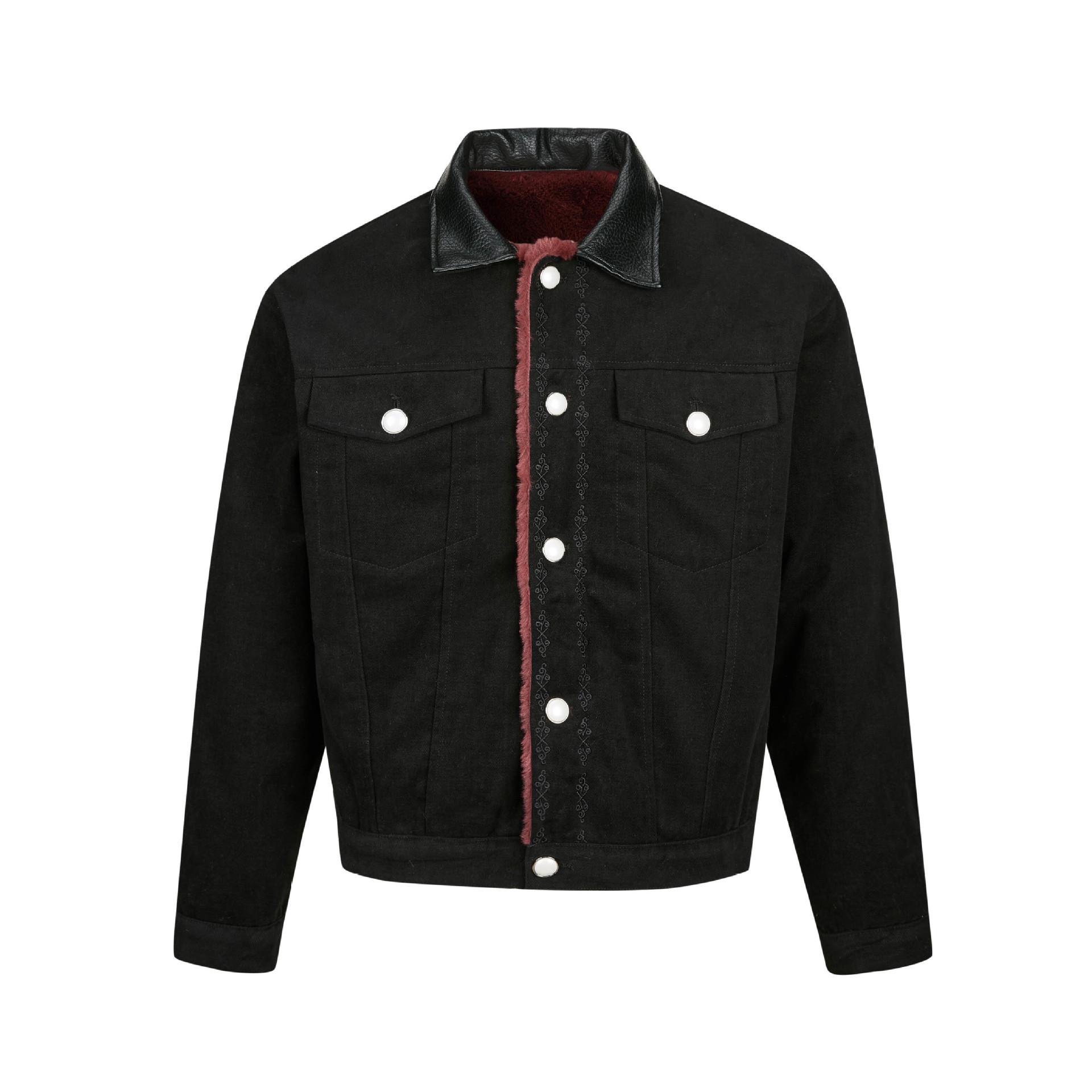 

Yishengyiyi American Retro Embroidered Mountain Eagle Winter Jacket Extra Large чорний