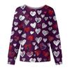 Women's Casual Fashion Long Sleeve Standing Collar Single Breasted Valentine's Day Print Workwear Jacket Tops