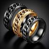 Boys Fashionable Stainless Steel Ring Does Not Fade Ins Wind Chain Rotation Rotation Decompression Titanium Steel Ring Element Ring