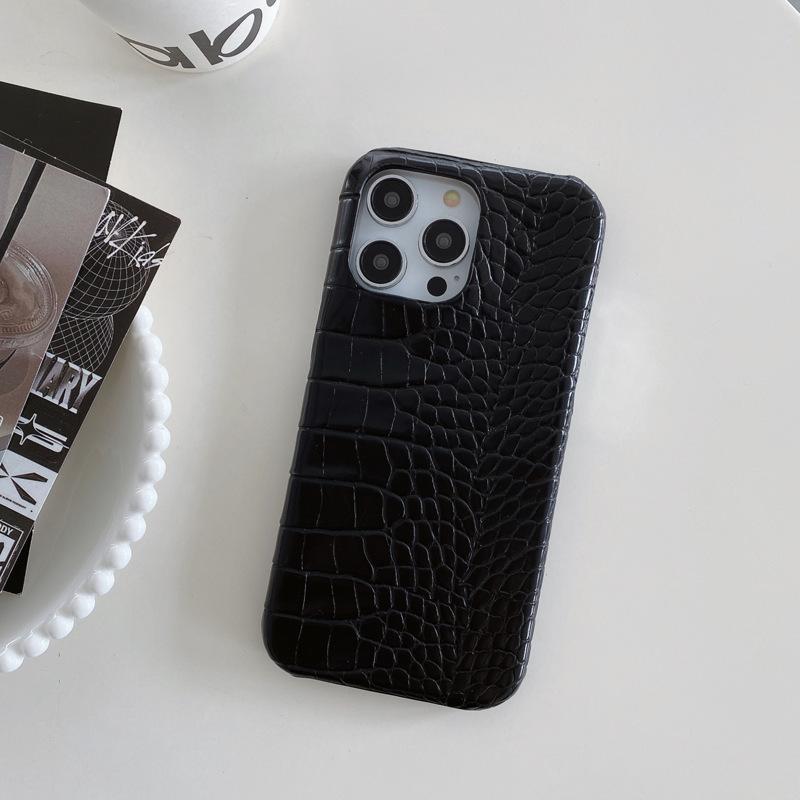 Crocodile Leather Texture Is Suitable for Apple 16promax Phone Cases, IPhone15 High-end 14 Shockproof 13 Luxurious Men's Leather Cases