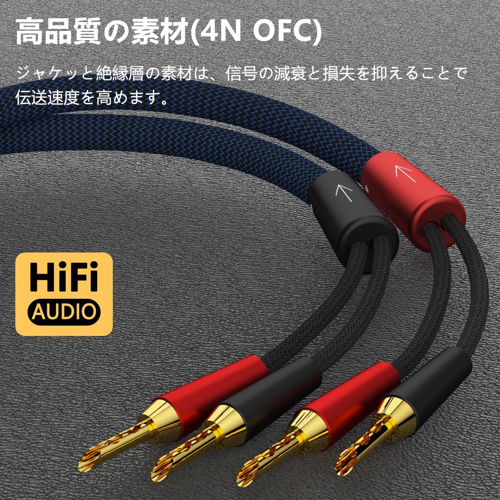 Preffair OFC Speaker Cable with Male to Female for Audio and Home Theater High-Fidelity Gold-Plated Y-Type Connectors, Speakers, High-Fidelity
