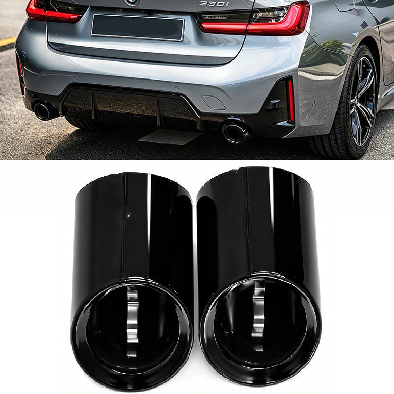 Black Exhaust Tailpipe Cover for 2019-2026 BMW 3 Series G20/G21 Models (320i, 330i, 330e)