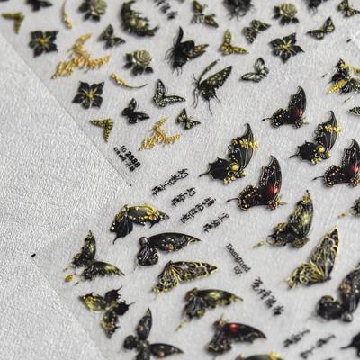 Embossed Night Butterfly Nail Stickers DIY Decorative Creative Stickers