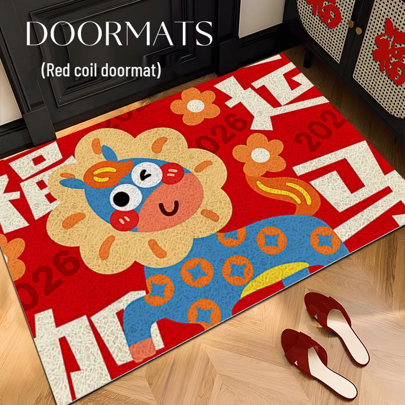 Year of the Horse Anti-slip Entryway Mat - Mud Scraper and Soil Wiping Silk Loop 40x60cm