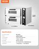 Pizza Oven Electric, 18" Double-Deck Commercial Countertop Pizza Oven, 842°F Max Temp, Indoor Pizza Maker with Thermometer, Independent Upper & Lower