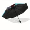 1pc Stained Glass Cardinal Compact Travel Umbrella, Automatic Folding Lightweight Windproof 8-Bone Reinforced Design, Portable for Backpack
