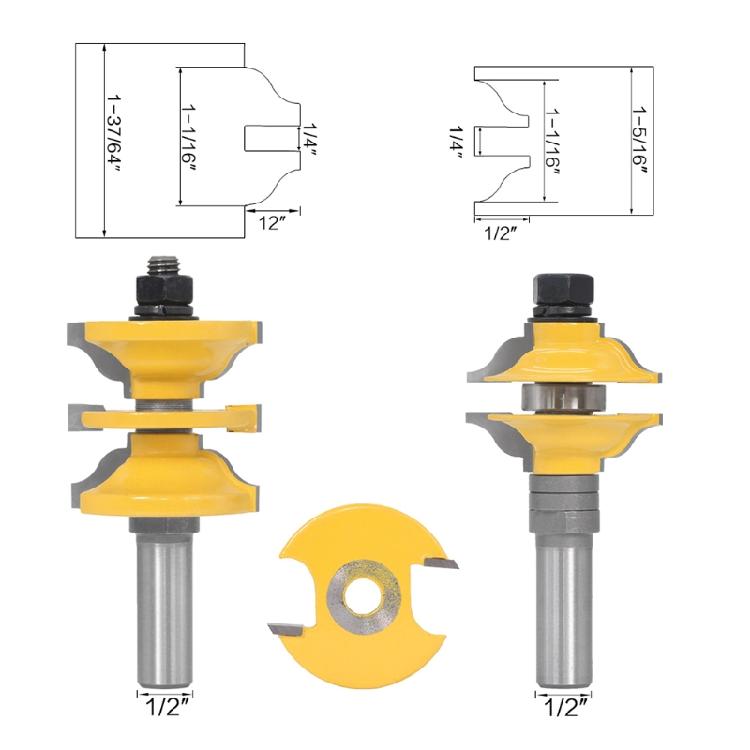 Practical 12mm 1/2Shank Entry Interior Door Ogee Wood Router Bit for Woodworking