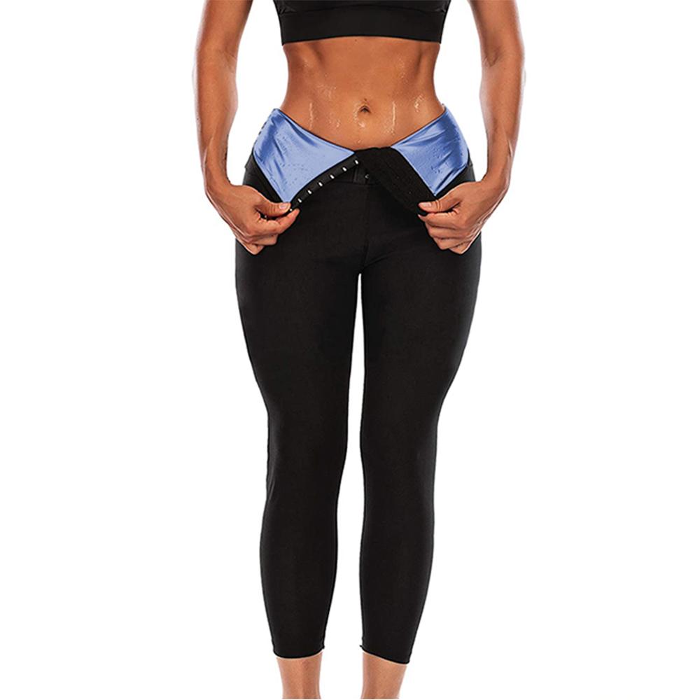 Dame Sauna Leggings Kompresjonstights Slanking Hot Thermo Sweatbukser Yogabukser med høy midje Vekttap Magekontroll Kroppsformer