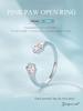 BAMOER 925 Sterling Silber Rosa Pfotenring 925 Sterling Silber+Pavé Fassung CZ+plattiertes Weißgold Für Damen Edler Schmuck