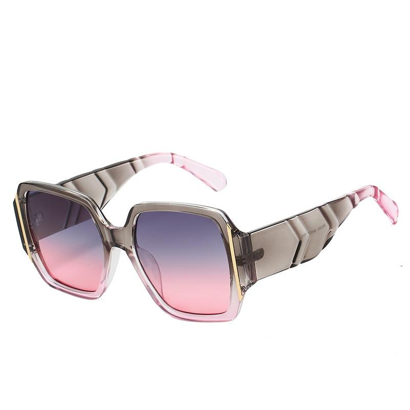 New Retro Square Women Sunglasses  Personality Brand Leopard Gradient Design Casual All Match Men Trendy Glasses Uv400