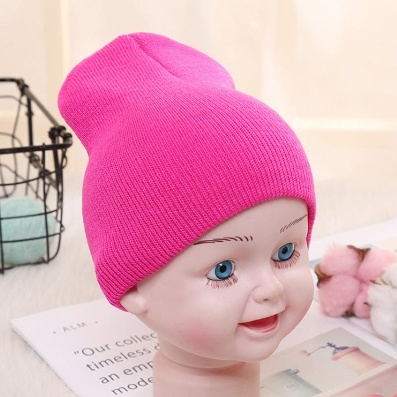 Wzcx Solid Color Korean Version Baby Boys Girls Hats Keep Warm Candy Colors Elasticity Children'S Knit Cap Beanie Hat