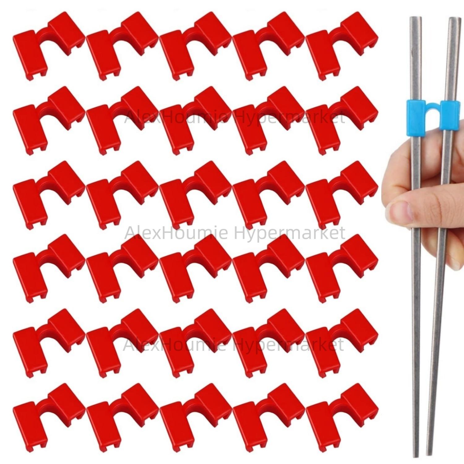 

30PCS Reusable Kid Training Chopstick Helper Plastic Practice Chop Stick Pack Hinges Connector for Kids Adults Beginner Trainers