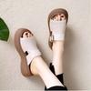 2025 New Women'S Upper  Sandals Open Toe Roman Thick Sole Flat Sandals Hollow Breathable Comfort Slippers