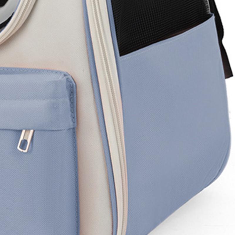 Pet Carrying Backpack Large Space Waterproof Breathable Portable Cat Carrier Bag with Handle for Puppy Blue