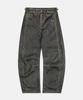 Bad Blood Charlie Washed Leather Barrel Pants - Khaki Black