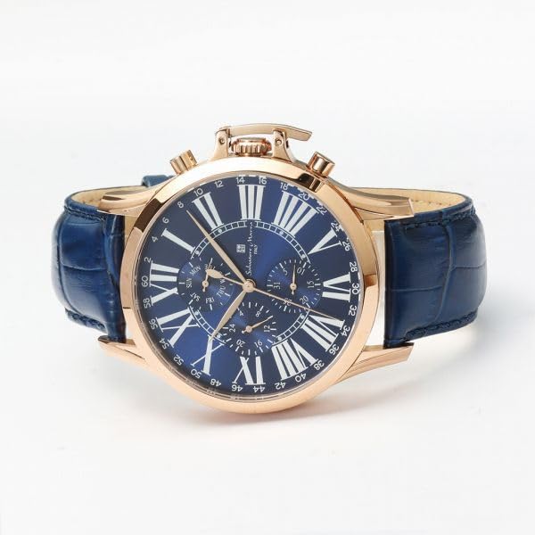 Genuine Salvatore Marra Salvatore Marra waterproof for daily date and day leather strap PGBL watch, SM23101-PGBL, use, display,