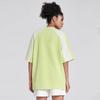 Reebok Color Block Fashion Letter Print Loose Knit Crew Neck Short Sleeve T-Shirt Unisex Tops Lime-Green 24SRM415UG01
