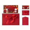 Christmas Red Envelopes with Foil Stamped Design, 6-Slot Folding Holder for and Gift Cards