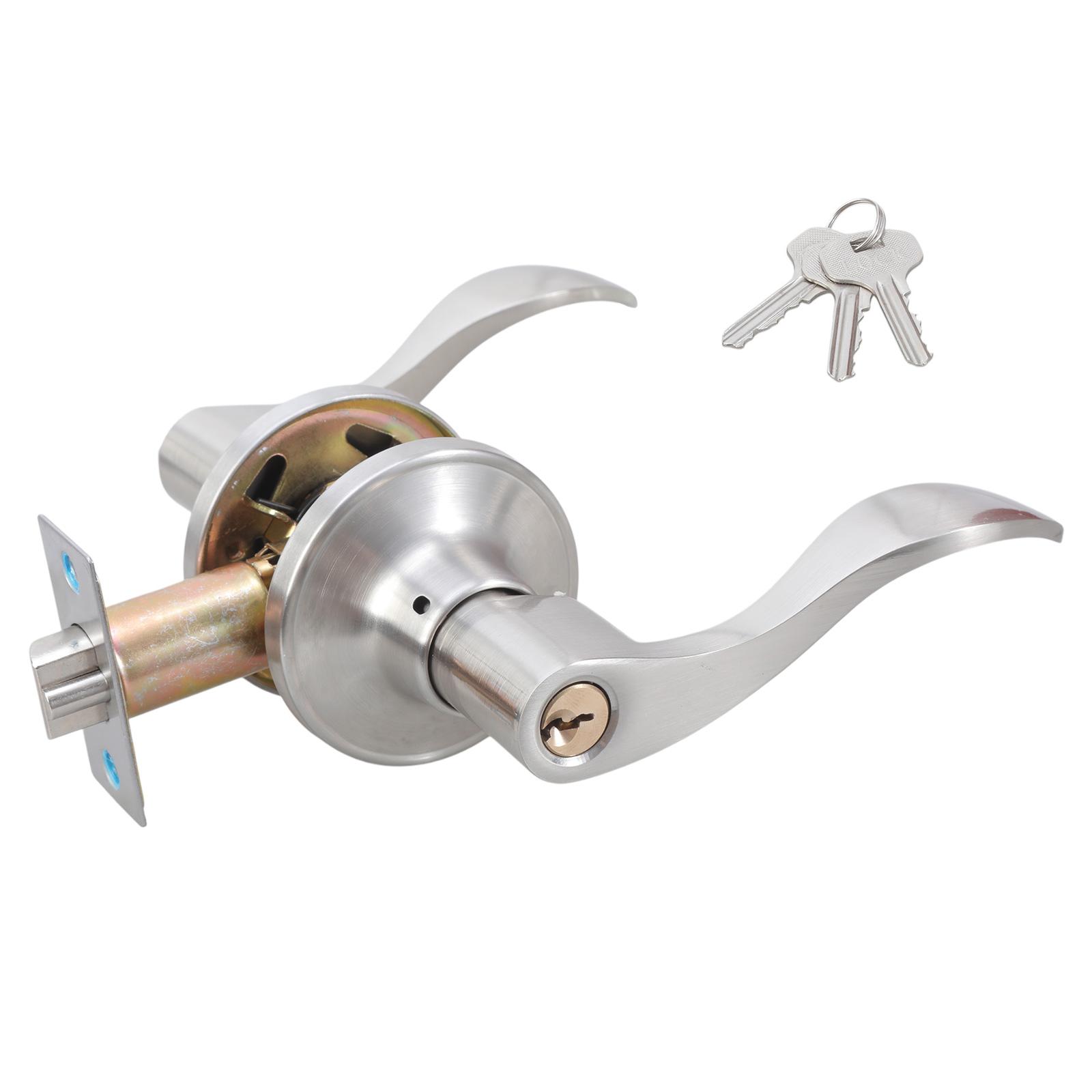 

Замок нажимной входной двери с ключом, универсальная ручка-защелка, простая установка для дверей с правой или левой стороны