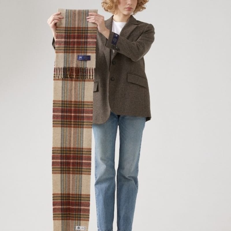 ABRAHAM MOON Merino Wool Muffler 25cm - Oatly Rust