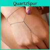 Minimalist Water Drilled Geometric Hand Chain Bracelet For Women With Electroplated Finish
