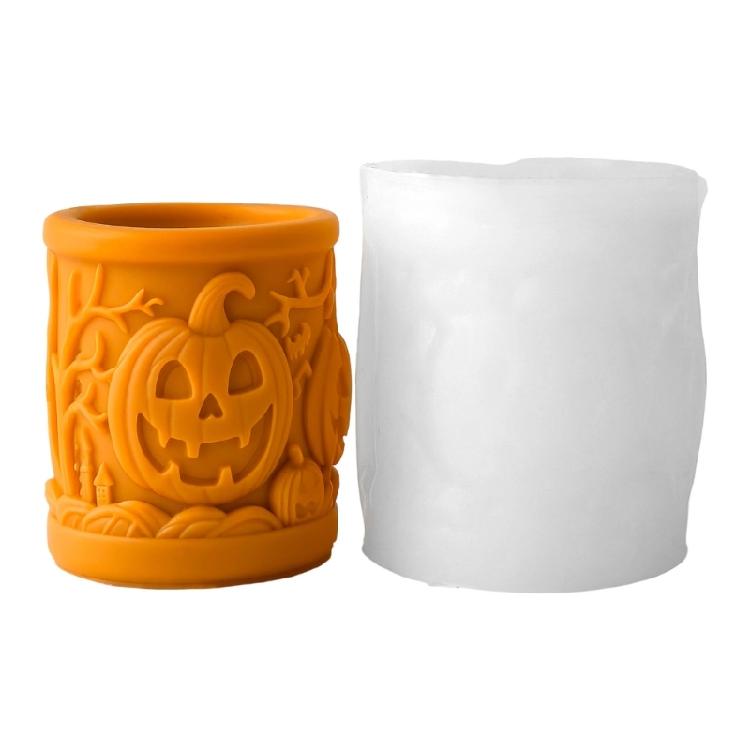 

Multiurpose Cylinder Silicone Mold Halloween Themed Candle Silicone Mould For Handmade Candle Soap Holiday Decoration