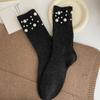 Solid Color Mid-Tube Socks Thicken Women Socks New Warm Socks  Winter