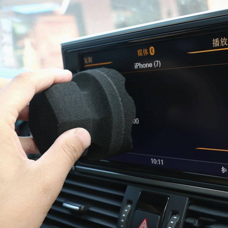 1pc Car Accessories  Foam Sponge Auto Detailing Applicator Pad 30mm Handle Best for Waxing and Polishing Cleaning Tools
