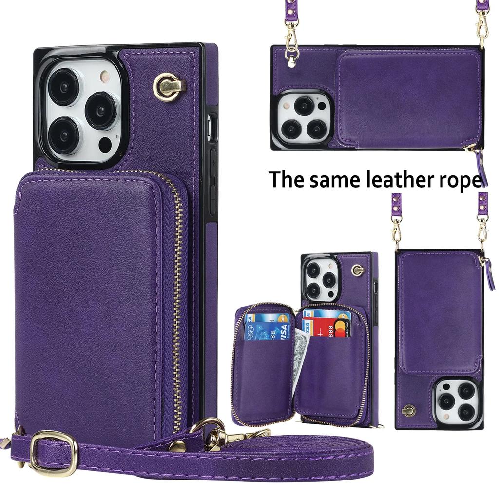 Zipper Purse Bag Card Holder Leather Flip Case For iPhone 14 15 16 Pro Max 12 13 X XS XR 7 8 Plus SE2022 Wallet RFID Stand Cover