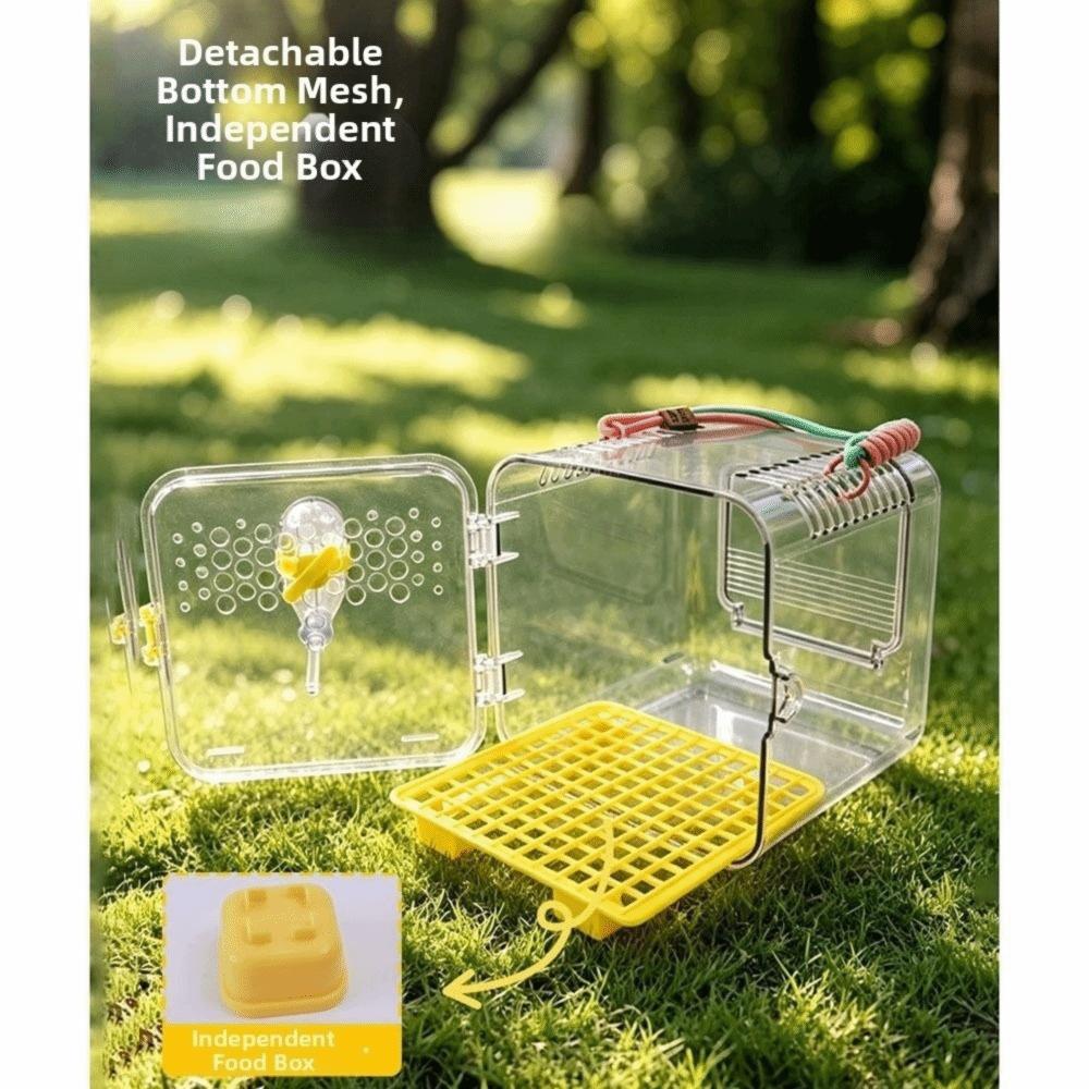 Lightweight Parrot Takeaway Cage Transparent Bird Travel Cage Hand-carry Bird Carrier  Short Trips