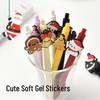 Customizable Cute Christmas Ballpoint Pen with Soft Rubber Sticker - Creative Stationery Gift