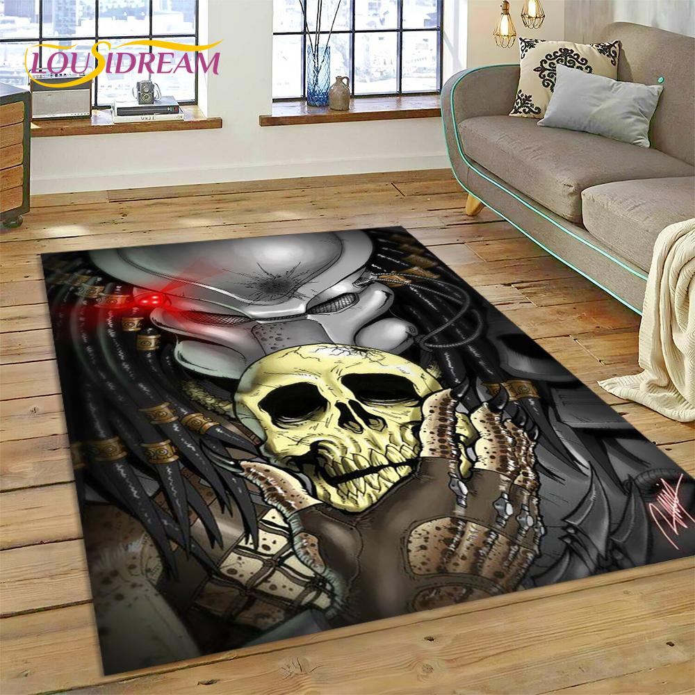 AVP Alien Vs. Tappeto Tappeto 3D Gioco del Predatore per Casa Soggiorno Camera da Letto Divano Zerbino Decorazione, Tappeto per Area Bambini Tappetino Antiscivolo Regalo