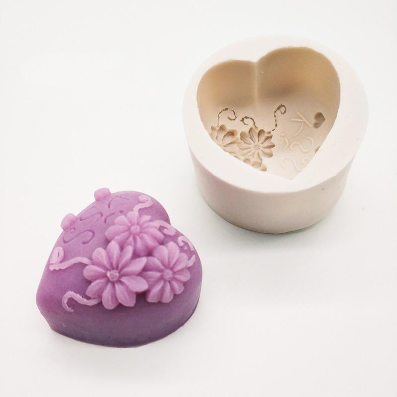 

Силиконовая форма для мыла Love Heart Rose Chocolate Form Candle Polymer Clay Mold Handcraft DIY Мыльная основа Form Gift for Girl