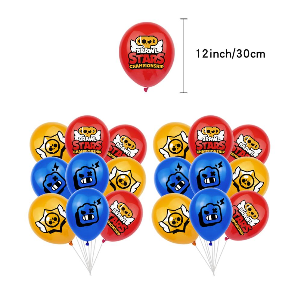 32pcs Brawl Stars Cartoon Balloon Includes Cake Toppers, Balloons, and a Banner