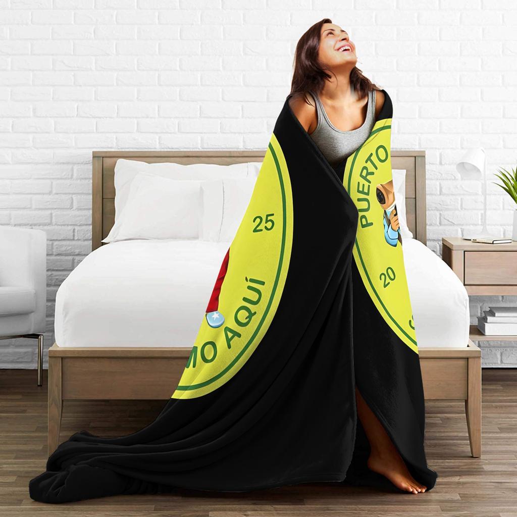 DTMF Más Fotos Puerto Rico Frog 2025 Fleece Throw Blanket Bad Bunny Blankets for Sofa Couch Ultra-Soft Bedspread,