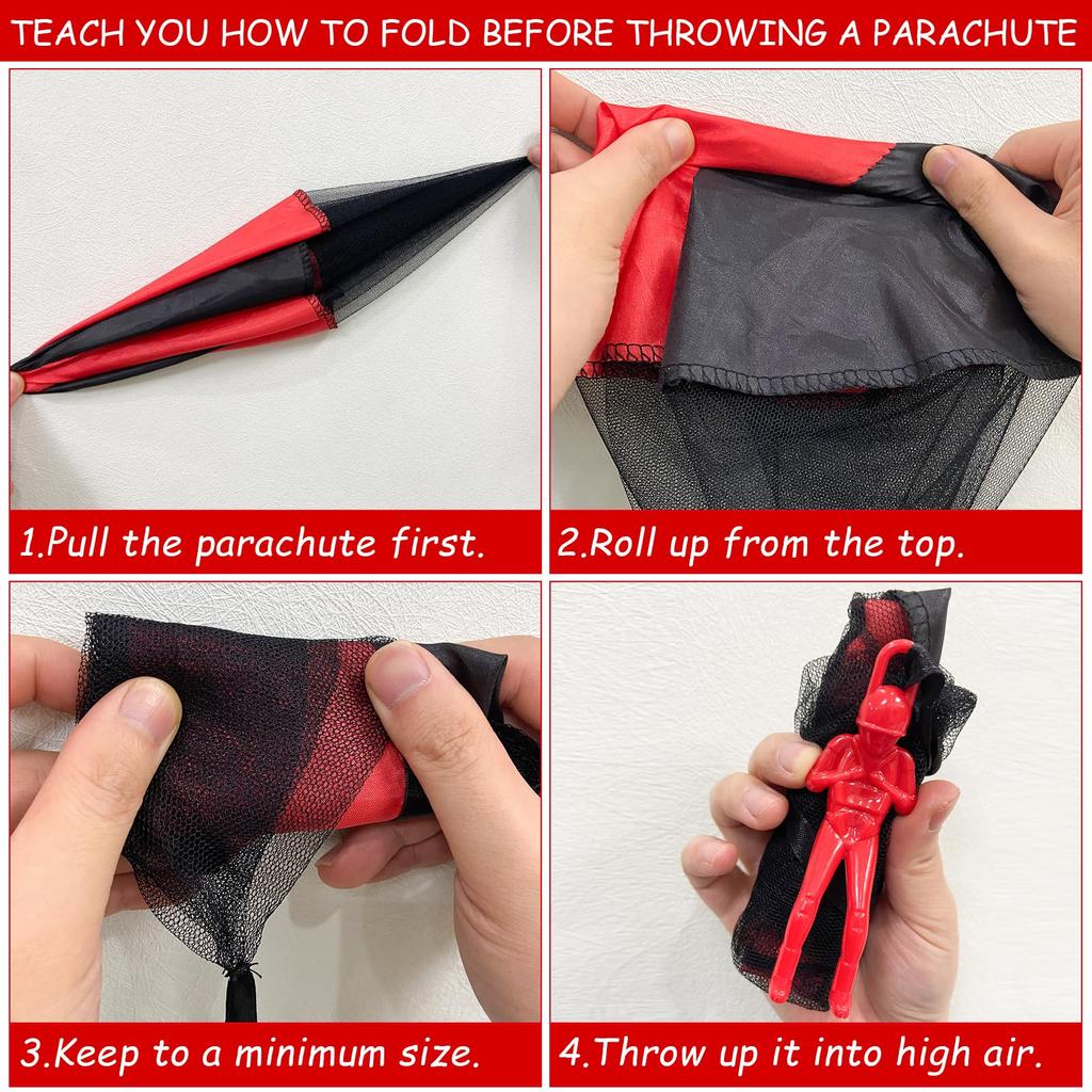 Jucărie Parșută 6/12 Bucăți Fără Încurcare Parșută Zburătoare de Exterior Aruncată Manual Jucării Zburătoare pentru Ziua Primăverii a Copiilor Petrecerea Copiilor