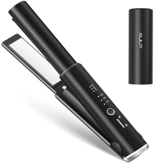 Aliliy Cordless Hair Iron Rechargeable USB Portable Mini Three-Stage Temperature Control Bangs Mobile Compact Rainy Season Measures