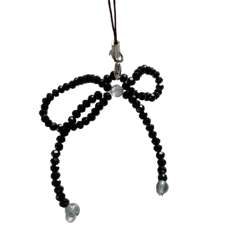 

Cute Phone Lanyard Delicate Bowknot Phone Chain Cute Phone Charm Trendy Beads Phone Accessories Suitable for Daily Party 1 чёрный