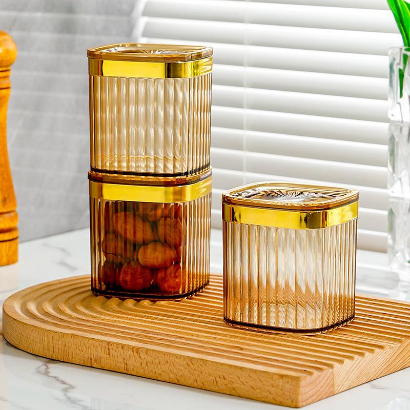 Plastic sealed can, milk powder can, square round with lid, food jar, kitchen, grain storage box, storage tank