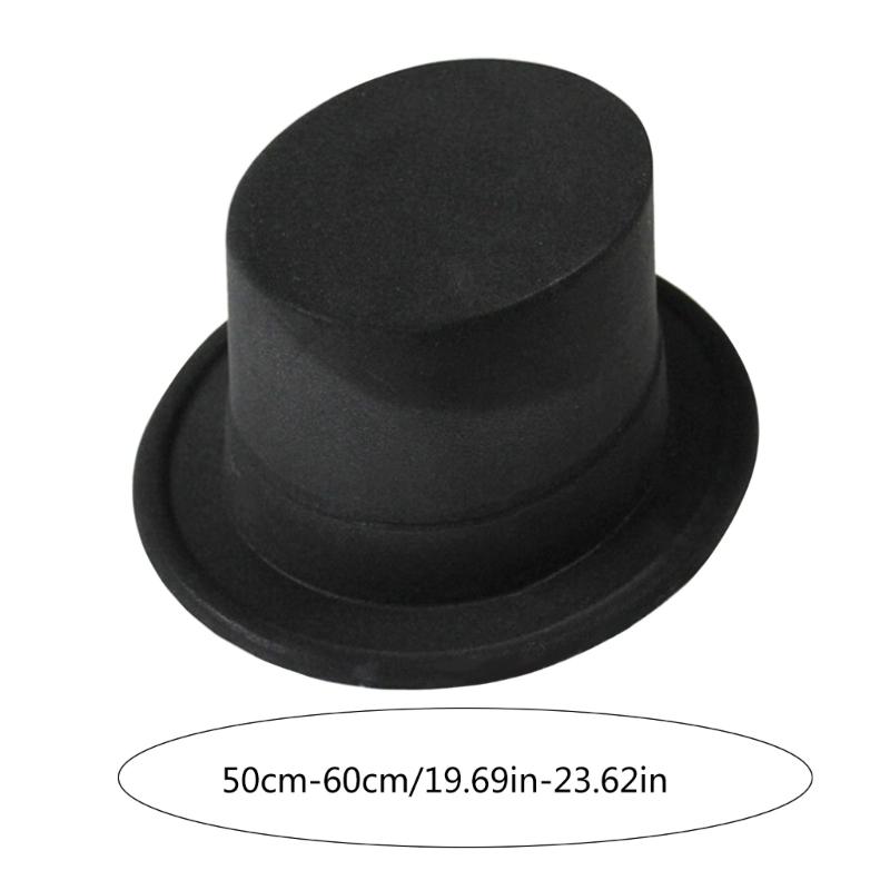 Dress Up Magician Top Hat for Adult Theme Party Hat with Roll Trim Costume Gentleman Top Hat HippiesHat Stage Hat