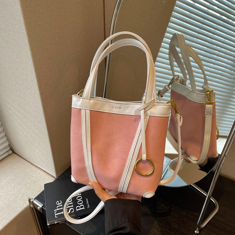 Portable Denim Tote Bag Women's Shoulder Underarm Bucket Bag