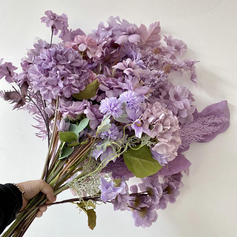 Purple Realistic Silk Wedding Flowers For Ceiling Decor Home Arrangement Office