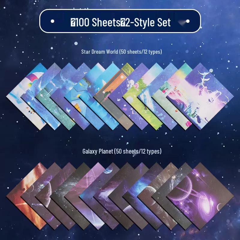 Starry Sky Double-Sided Origami Paper for DIY Crafts & Children s Projects