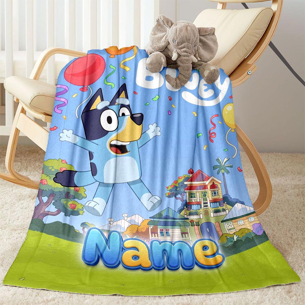Beach Friends Adventure Personalized Name Blanket Multi-purpose Personalized Blanket Soft & Cozy Throw For Sofa Couch Office Chair Nap All-Season Use