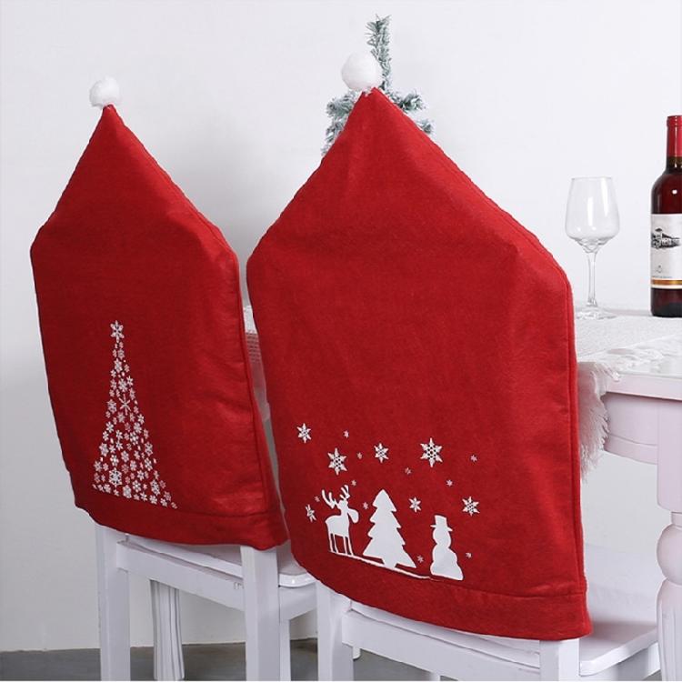 Christmas Chair Cover Snowman Tree Elk Dining Chair Back Covers for Dining Room