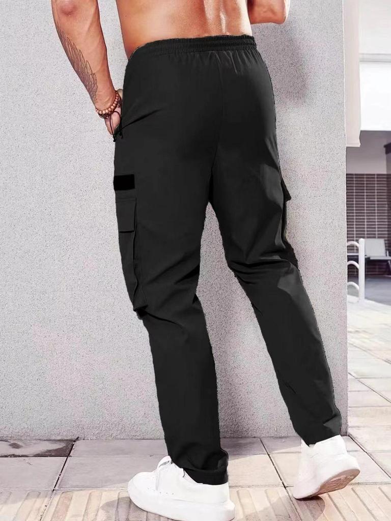 Pantaloni Casual da Uomo Multi-tasche - Taglia Standard, Senza Etichetta.