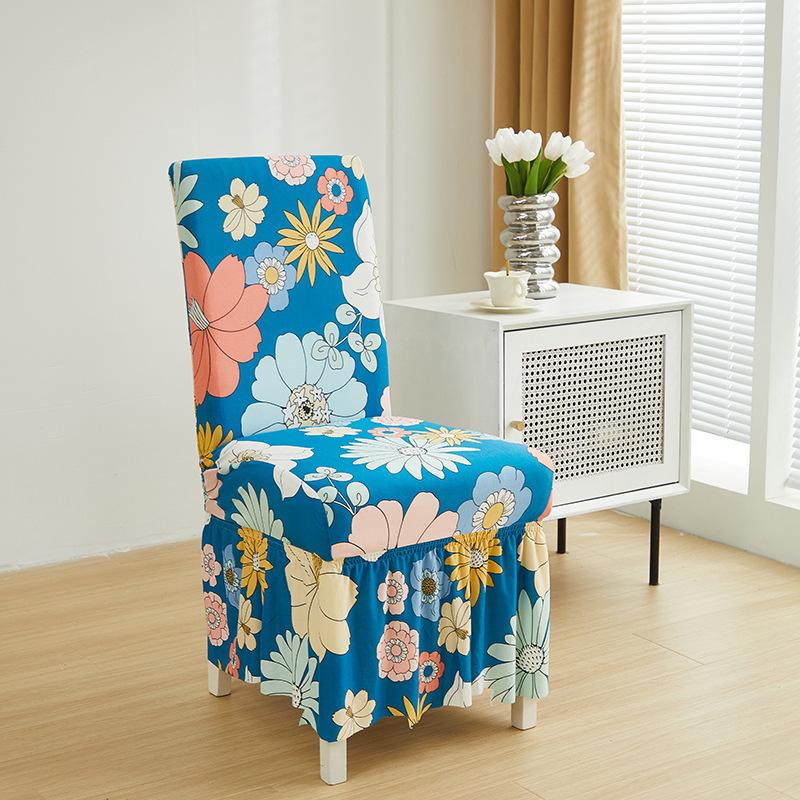 

Чехол на обеденный стул в винтажном стиле из 2 предметов с оборками, эластичный чехол на стул с высокой спинкой, нескользящий пылезащитный растягивающийся чехол на стул 2PCS