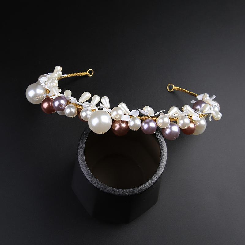 Rhinestone pearl high-end hair band bridal wedding crown headgear headband accessories
